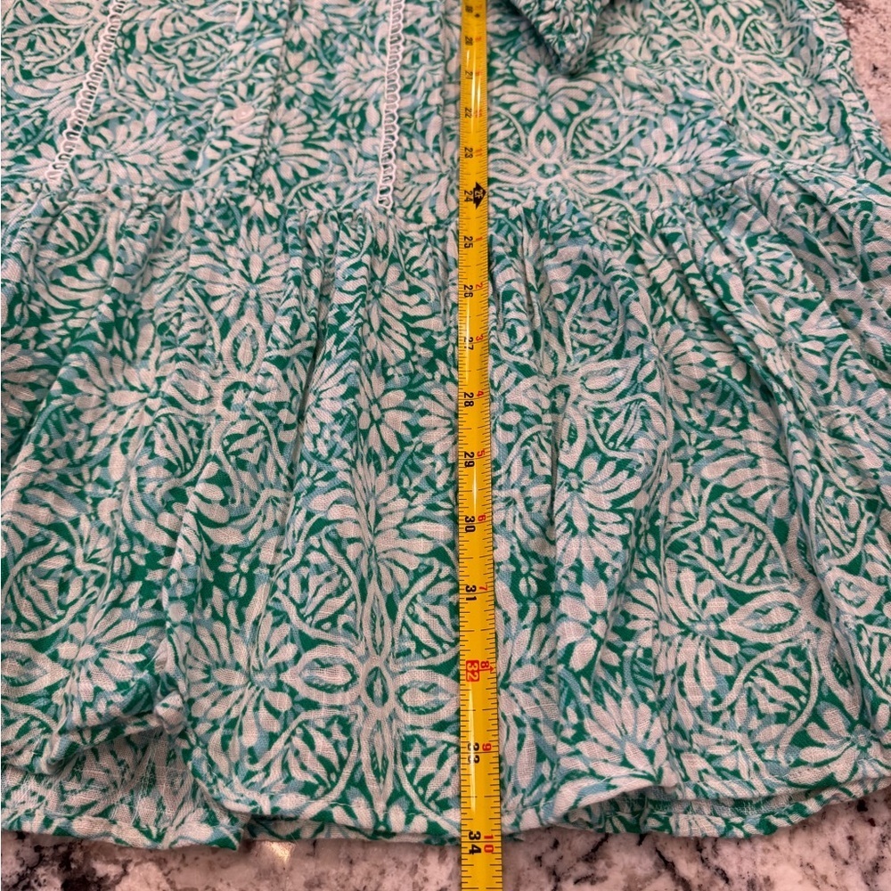 Zara Green Ivory Floral Tunic Dress XL - Picture 5 of 11